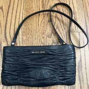 Michael Kors Ruched Black Shoulder Bag